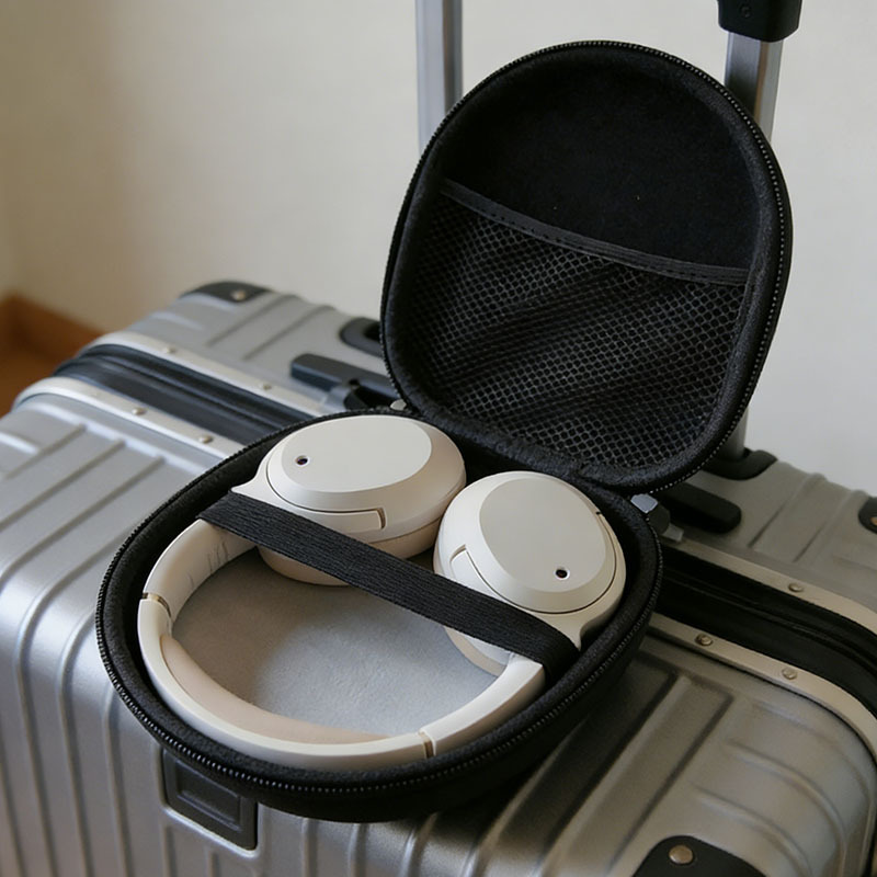 Headphone Case Hard - Étui rigide multifonctionnel noir en EVA,