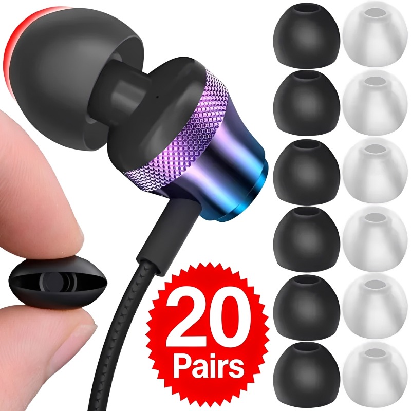 1 à 20 paires d'embouts d'orei - Silicone Ear Tip Replacement avis et prix